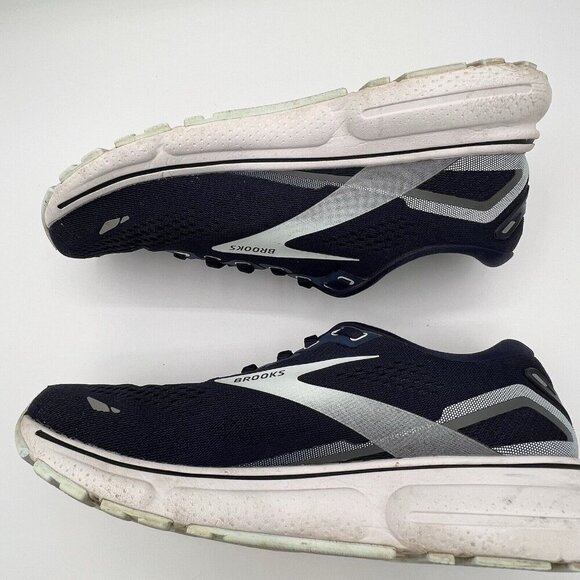 Brooks Women’s Ghost 15 Sneakers Size 8.5 B Peacoat White Running Shoes Navy - Picture 4 of 7